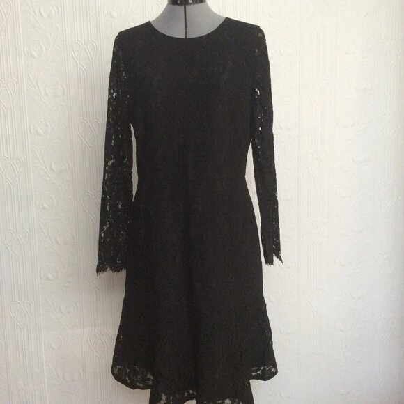 J. Crew black lace dress, like new, size 10 Tall - Picture 1 of 4